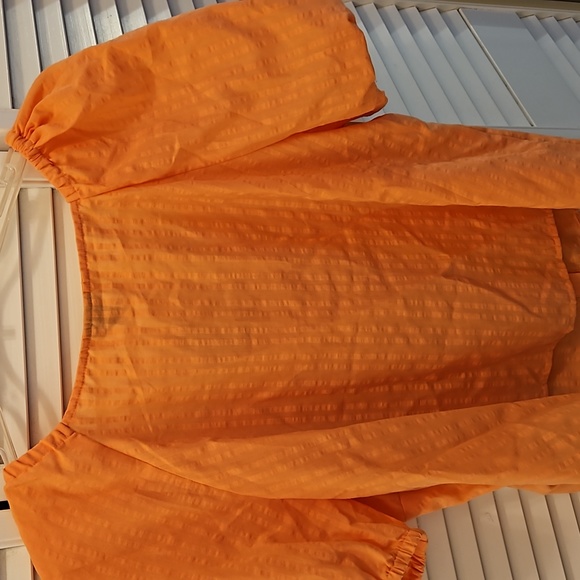 NWT Torrid Seersucker button front puff short sleeve blouse - Picture 6 of 7